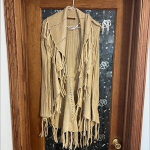 Belldini Beige Fringed Sweater
